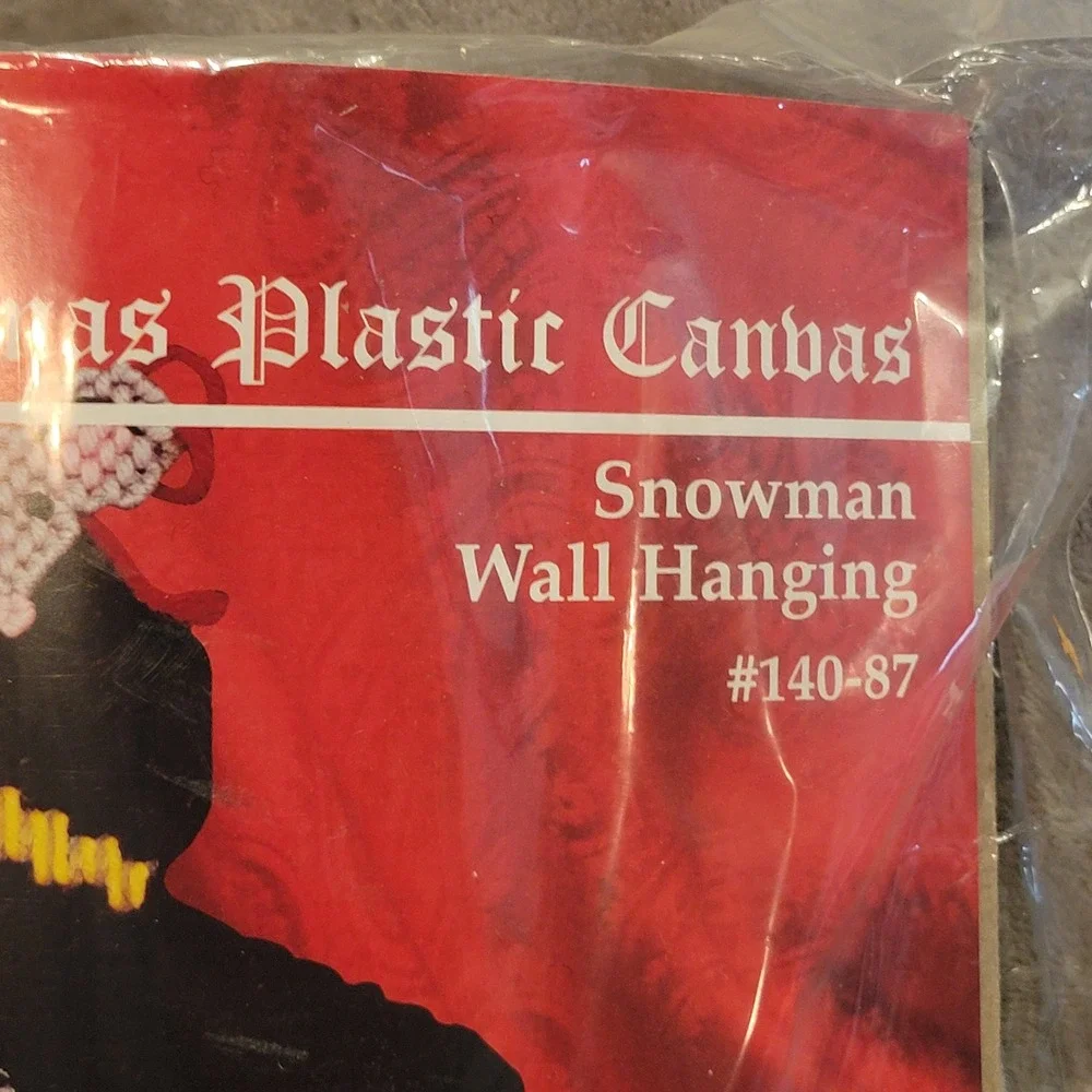Janlynn Plastic Canvas Kit Multicolor Snowman Wall‎ Hanging 140-87 1998 Vintage